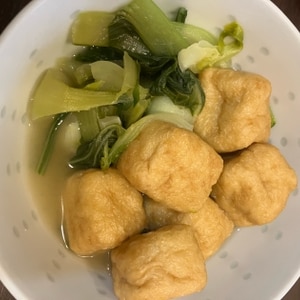 作り置きおかず♪チンゲン菜と油揚げの生姜ポン酢炒め